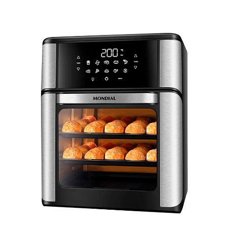 Fritadeira Air Fryer Forno Oven 12 Litros, Mondial, Preto/Inox, 2000W, - AFON-12L-BI, 220V