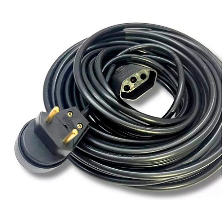 Extensão Elétrica 1.800W 10 Metros 10A Cabo PP 2x1,0 Reforçada 127v/220v - Preto