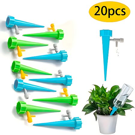 Kit Para Irrigação Com 20 Peças de Gotejadores, Válvula Acoplável