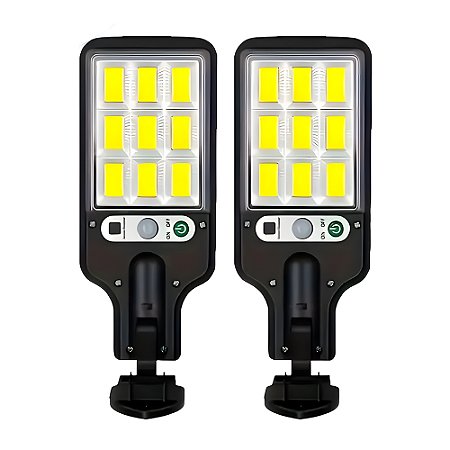 Luminária Solar 400W, 3 Modos de Iluminação, COB 108, Sensor de Movimento