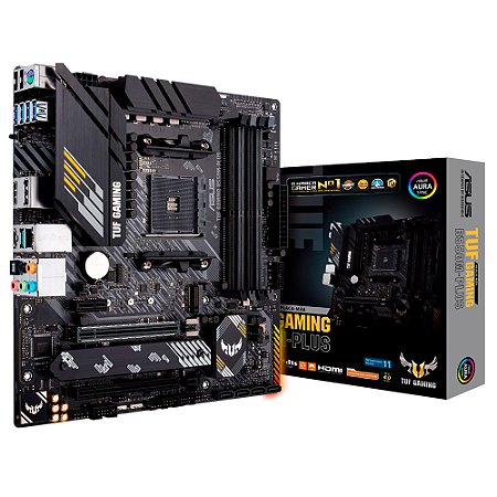 Placa Mãe Asus TUF GAMING B550M-PLUS, AMD AM4, Com 4 Slots RAM DDR4, mATX