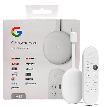Chromecast Google TV GA03131, HD, Bluetooth, HDMI, USB Tipo-C, Branco