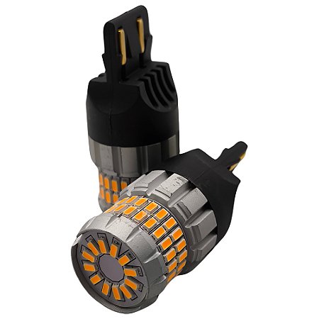 Kit Lâmpada LED CANbus, Para Lanterna Traseira do Carro, Soquete 7443, Luz Amarela, Lupu Auto