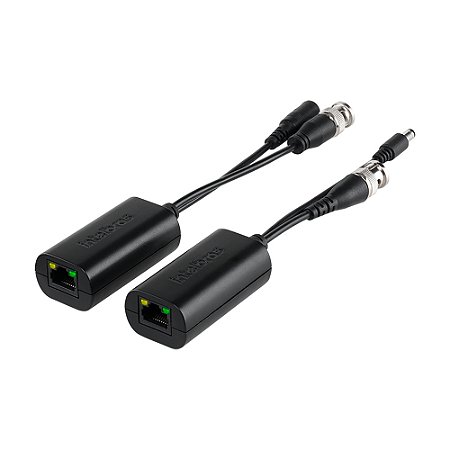 Conversor Power Balun Intelbras VB 1001 WP, 1 Canal Full HD, Vídeo e Alimentação, Preto