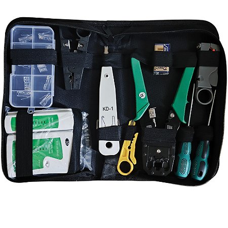 Kit de Ferramentas 11x1, Para Reparo De Rede, Profissional, Com Bolsa Preta, JL-TK01