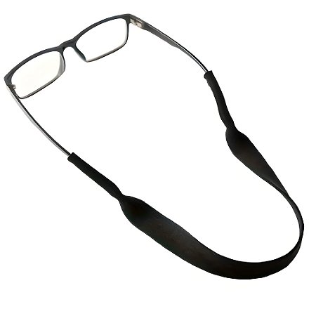 Cordão de Óculos, Ajustável, Antiderrapante, Para Óculos Casuais e Esportivos, Preto