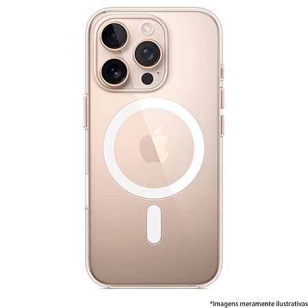 Capa Transparente, Com Suporte Para Carregamento Magnético, Para iPhone 16 Pro