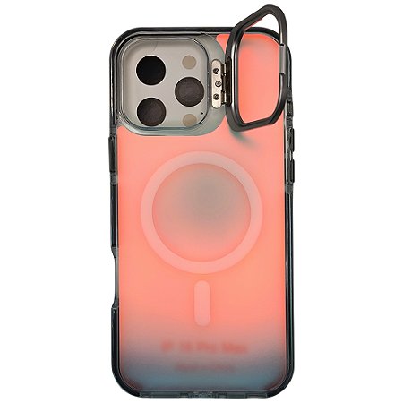 Capa Holográfica, Com Suporte Para Carregamento Magnético, Para iPhone 16 Pro Max