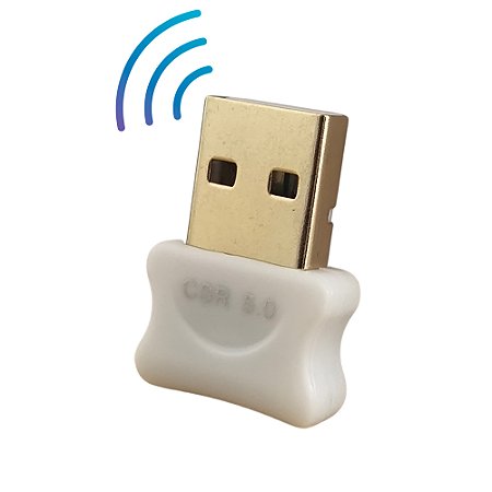 Mini Adaptador Bluetooth 5.0, Alcance Até 20 Metros, USB Dongle, Plug And Play, XK-08, Branco