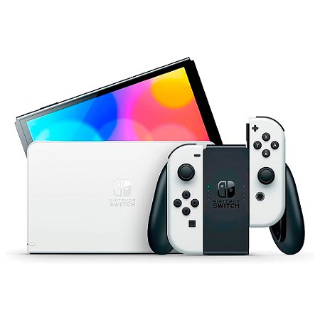 Nintendo Switch OLED Branco 64GB, Tela 7", com Mario Kart 8 Deluxe + 3 Meses Nintendo Online