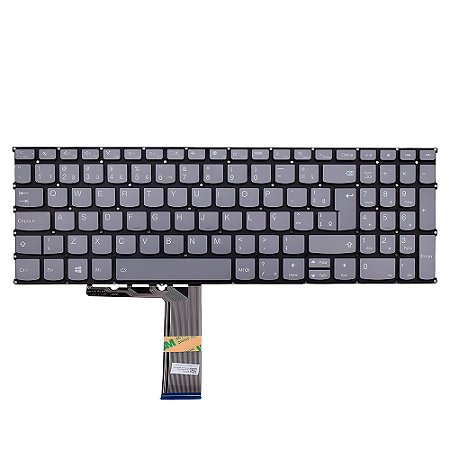 Teclado Para Notebook Compatível Com Lenovo Ideapad 3-15itl6 Cinza, BR-ABNT2 - Sem Moldura