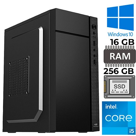 Computador Core I5-4570, GT-H81 Com Slot M2, Rede Gigabit, RAM 16GB, SSD 256GB, Gab 34-BK, Windows