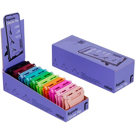 Suporte Dobrável para Celular Flip, Portátil, Leve e Colorido (Cores Sortidas)