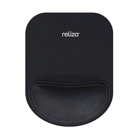Mousepad Ergonômico 17x22cm, Reliza Compact, Com Apoio de Pulso e Base Antiderrapante - Preto