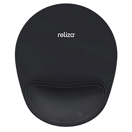 Mouse Pad Ergonômico 24 x 22cm, Reliza Confort, Apoio Anatômico para Pulso e Base Antiderrapante - Preto