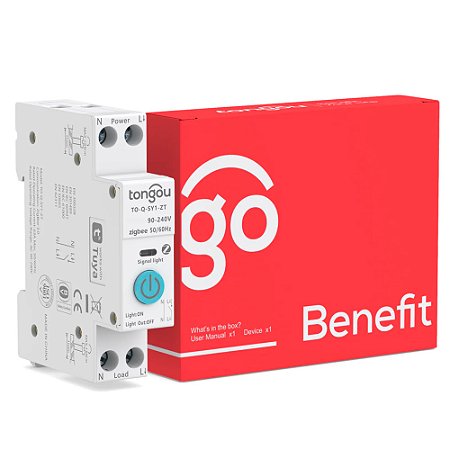 Disjuntor Inteligente 20A, Zigbee 3.0, Compativel Com Google Assistant e Alexa, Sem Medição, TO-Q-SY1-JZT