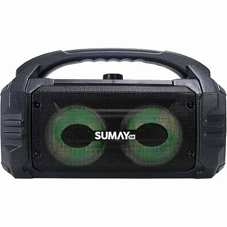 Caixa de Som Portátil Bluetooth Sumay Sunbox SM-CSP1304 50W RMS TWS USB P10 FM LED 6 Horas Bivolt