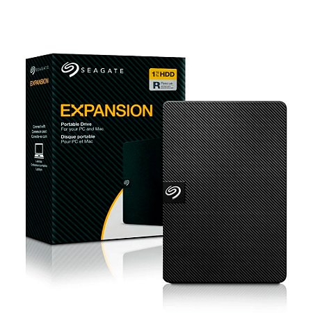 HD Externo Portátil Seagate Expansion 1TB, USB 3.0, 2.5", Preto, STKM1000400, Plug & Play, Compatível com Windows/Mac