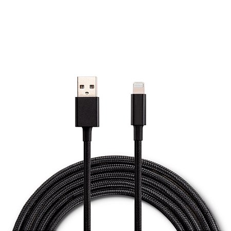 Cabo De Dados e Carregamento Turbo Para iPhone, USB Para Lightning Compatível, 1 Metro, Preto - Relog's