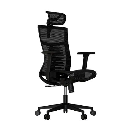 Cadeira Ergonômica Elements Vertta Pro Preta, Full Mesh, Ajuste 3D, Reclinação 150°, Suporte Lombar, BIFMA