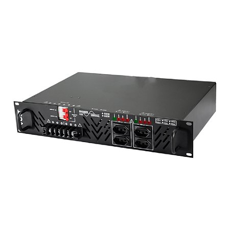 Inversor Senoidal Volt 48 Vdc - 220 Vac 600 W (720 W pico), Rack 19" 2U, Onda Senoidal Pura, Proteções Integradas