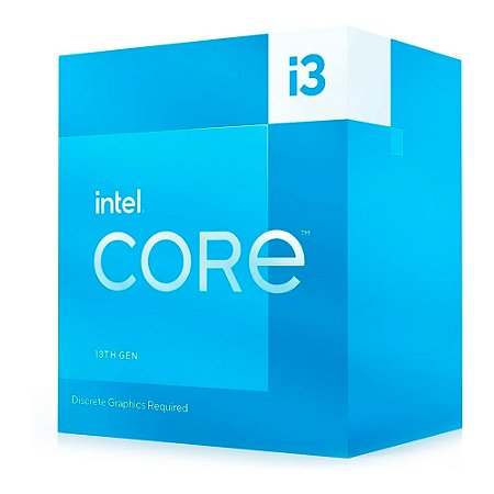 Processador Intel Core i3-13100F, 3.40 GHz (Turbo 4.50 GHz), 4 Núcleos, 12MB Cache, TDP 60W, LGA 1700, 13ª Geração, Box