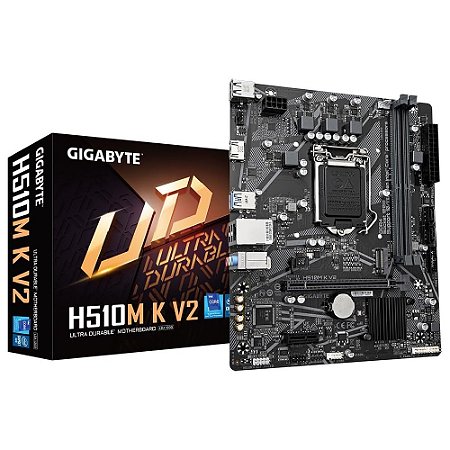 Placa Mãe Gigabyte H510M K V2 M.2, LGA 1200, DDR4 até 64GB, 10ª/11ª Geração Intel, HDMI