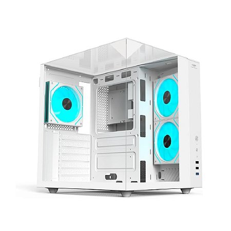 Gabinete Gamer C3Tech Aquário MT‑G950WH, Vidro Temperado, USB 3.0, Mid Tower, Sem Fonte, Branco - Aquarius