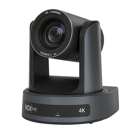 Câmera de Conferência PTZ 4K NDI Rastreamento Automático com IA, Zoom 20X, SDI, HDMI, IP, USB, POE - Cinza