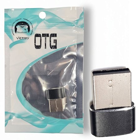 Adaptador OTG USB-C 3.0 (Fêmea) Para USB 3.0 e 2.0 (Macho) Carga e Dados, Victory - Preto
