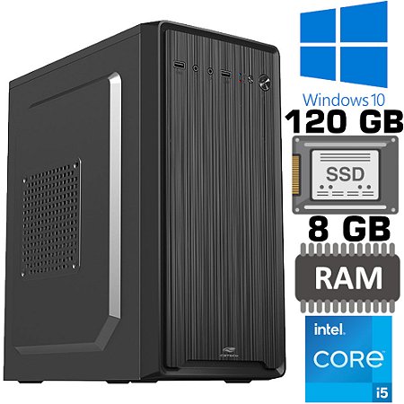 Computador Intel Core i5-2400S, SSD 120GB, Memória RAM 8GB DDR3, Windows 10, Gabinete 33BK