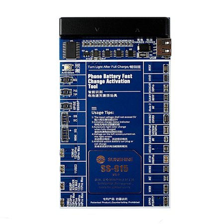 Placa para Ativação de Bateria Sunshine V8.0 SS-915, Para iPhone e Android, Display LED