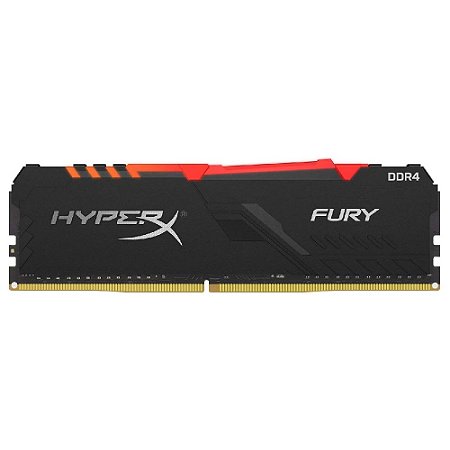 Memória RAM HyperX Fury RGB 16GB (1x16GB) DDR4 3000MHz, CL15, 1.2V XMP, Infrared Sync, Preto, HX430C15FB3A/16