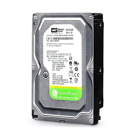 HD Interno Western Digital WD10EURX 1 TB SATA III 6 Gb/s 64 MB Cache 3,5", 720RPM, Cachê 64MB