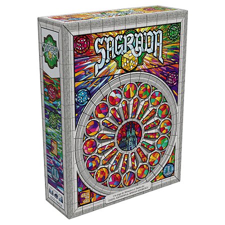 Jogo Tabuleiro Sagrada Galápagos Mosaico Dados 1-4 Jogadores, 90 Dados Coloridos, 4 Molduras, 12 Cartas Padrão