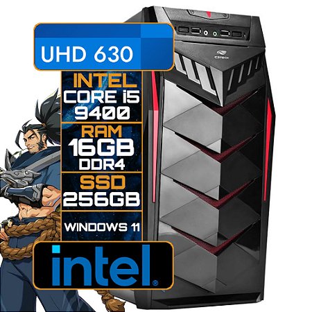 Computador Gamer, Core i5-9400, Placa Mãe Dell IPKBL, RAM 16GB DDR4, SSD M.2 NVMe 256GB, Gabinete MT-G70BK