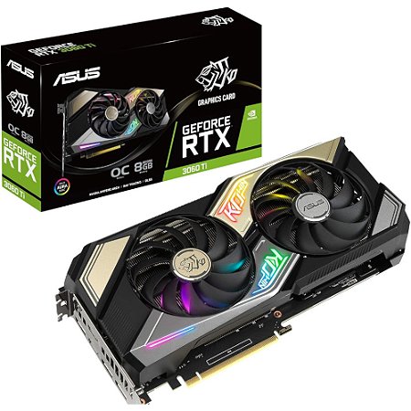 Placa Vídeo ASUS GeForce RTX 3060 Ti KO OC V2, 8GB GDDR6, 256-Bit, 1695MHz Boost, PCIe 4.0, 3xDP, 2xHDMI, LHR