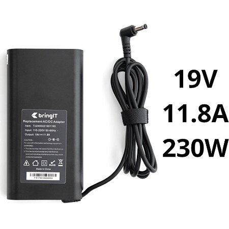 Fonte de Notebook Compatível Acer Nitro AN517-51-51N1, 19V 11.8A 230W, Conector 5.5x1.7mm, BringIT