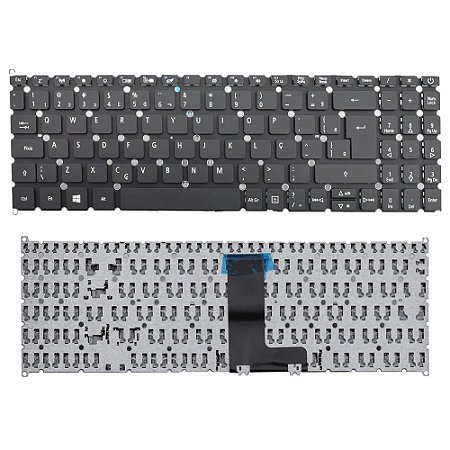 Teclado Notebook Compatível Acer Aspire 5 A515-52G A315-54 A315-42G A115-31, ABNT2, Sem Moldura, Preto, BringIT