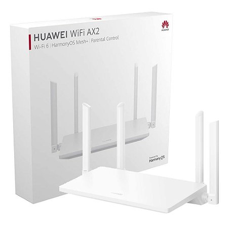 Roteador Huawei Wi-Fi 6 AX2 WS7001, Dual Band 1500Mbps, 3x Gigabit LAN/WAN, Mesh+, Controle Parental, IPv6 – Branco