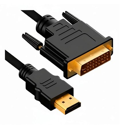 Cabo Conversor DVI 24+1 Macho para HDMI Macho 1.5 Metro KNUP, KP-YP5009, Banhado a Ouro