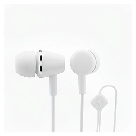 Fone De Ouvido EJ-32, Intra Auricular 3.5mm, Cabo em TPU Revestido, Cabo 1.2 Metros, H'maston, Branco