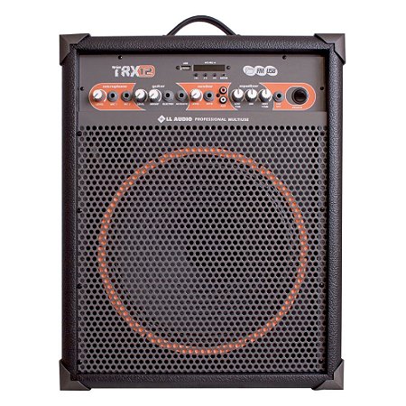 Caixa de Som LL Áudio TRX12 Amplificada, Multiuso, 80W RMS, Bluetooth, USB, FM, Microfone Sem Fio, Bateria 6h, Preto