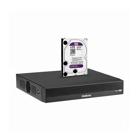 DVR Intelbras MHDX 1016-C Gravador de Vídeo Multi HD 16 Canais Com HD de 4TB WD Purple