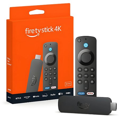 Fire TV Stick 4K Amazon 2ª Geração Wi-Fi 6, Dolby Vision Atmos, HDR10+, 1.7GHz Quad-Core, 8GB, Alexa, Controle por Voz