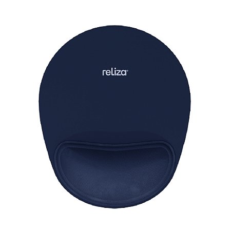 Mouse Pad Ergonômico 24 x 20,6cm, Reliza Comfort, Apoio para Pulso e Base Antiderrapante - Azul Marinho
