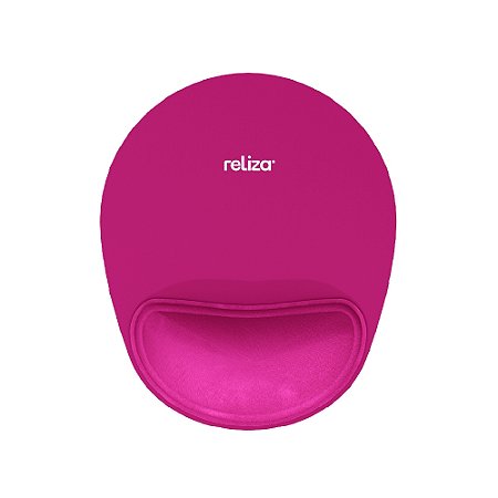 Mouse Pad Ergonômico 24 x 20,6cm, Reliza Comfort, Apoio para Pulso e Base Antiderrapante - Magenta