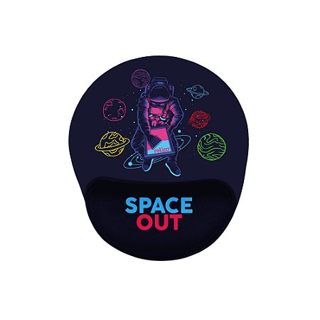 Mouse Pad Ergonômico 24 x 20,6cm, Reliza Comfort, Apoio para Pulso e Base Antiderrapante - Estampa Espaço