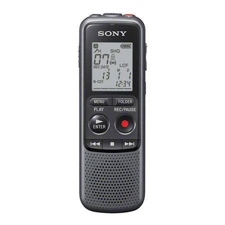 Gravador de Voz Digital Sony ICD-PX240, 4GB com Reprodução de Áudio e Gravação em MP3, Portátil, Preto