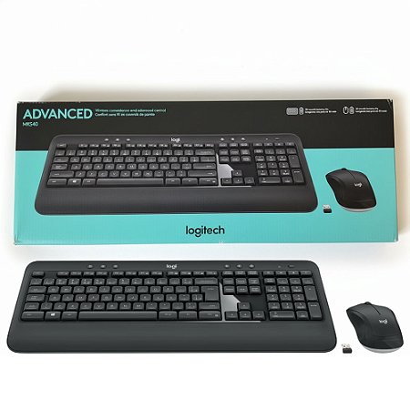 Kit Teclado e Mouse Sem Fio Logitech MK540 Advanced, USB Nano, ABNT2, Mouse Óptico Ambidestro, 2.4 GHz, C/ Pilhas, Preto